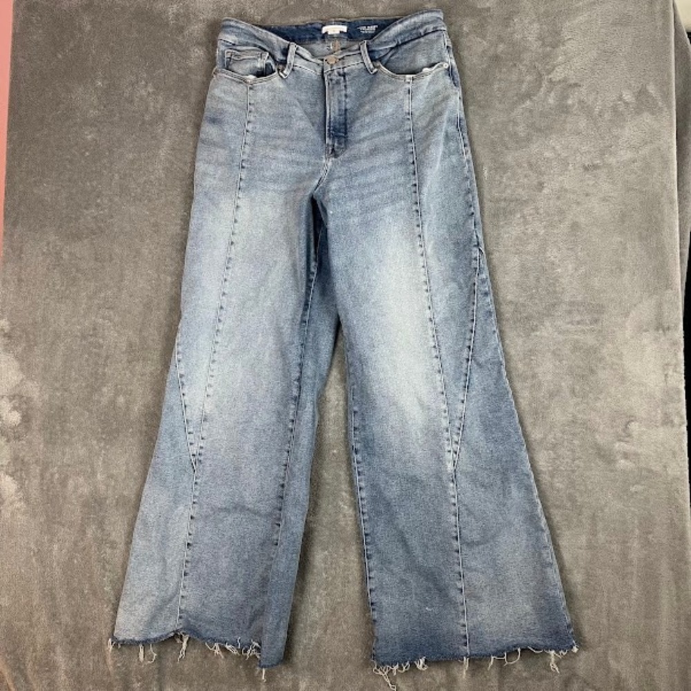 Good American Good Waist Palazzo Jeans Womens 16 Wide Leg Stretch Light Wash